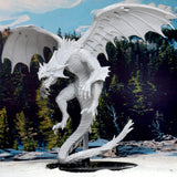 Pathfinder Battles Gargantuan White Dragon Miniature - Dracolich Gaming
