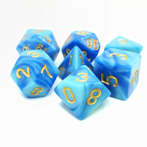 Sky Blue RPG Dice Set - Dracolich Gaming