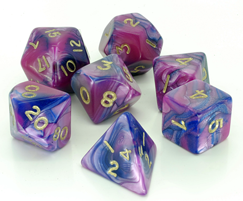 Toxic Pink & Blue RPG Dice Set - Dracolich Gaming