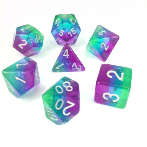 Aurora Purple Gem RPG Dice Set - Dracolich Gaming