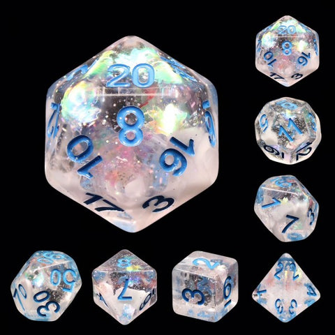 Glitter Flakes - Blue Notes RPG Dice Set