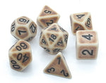 Ancient Brown Bone RPG Dice Set - Dracolich Gaming