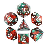 Elemental Green/Red Festive RPG Dice Set