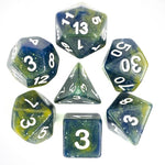 Galaxy Green/Blue RPG Dice Set - Dracolich Gaming