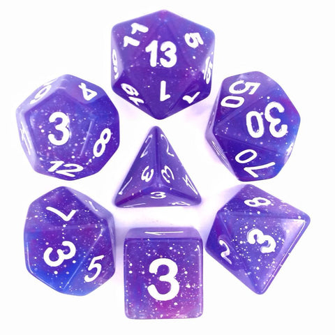Galaxy Purple/Blue RPG Dice Set - Dracolich Gaming