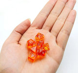 Gem Orange Mini Poly RPG Dice Set