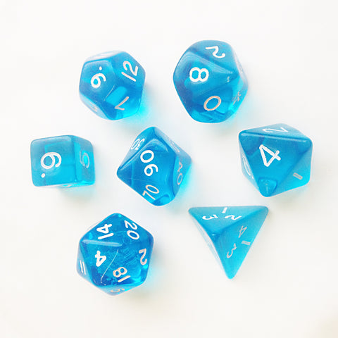 Aqua Blue Gems Dice Set - Dracolich Gaming