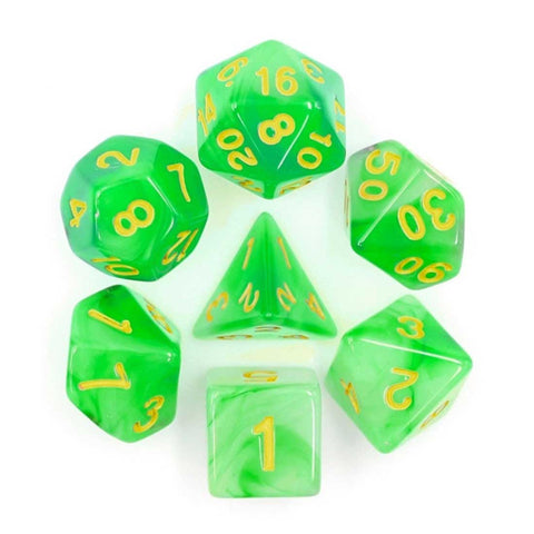 Green Soapstone RPG Dice Set - Dracolich Gaming