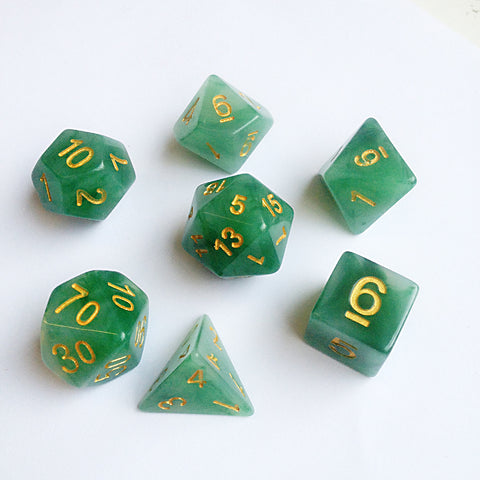 Green Jade Effect Dice Set - Dracolich Gaming