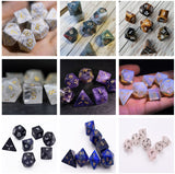 Blue Agate Gemstone Dice Set - Dracolich Gaming