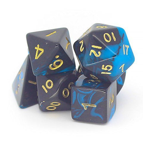 Oblivion Blue Dice Set - Dracolich Gaming