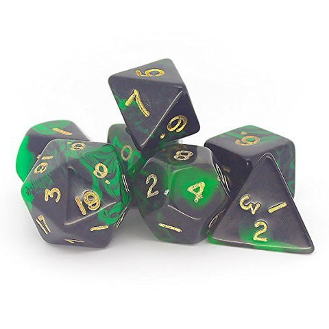 Oblivion Green RPG Dice Set - Dracolich Gaming