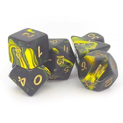 Oblivion Yellow RPG Dice Set - Dracolich Gaming