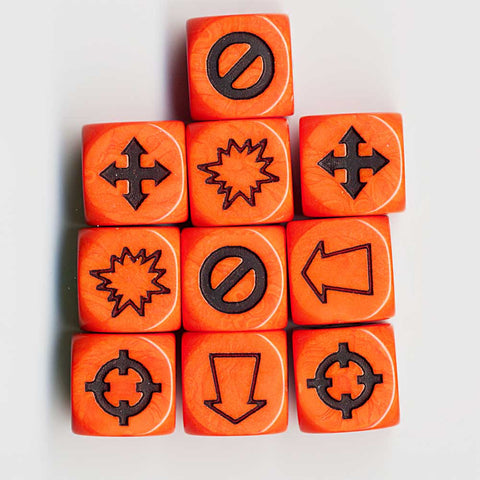 Pack of 10 Orange Misfire Dice - Dracolich Gaming