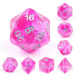 Glitter Pompadour Pink RPG Dice Set