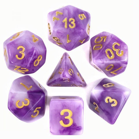 Purple Jade Effect RPG Dice Set - Dracolich Gaming