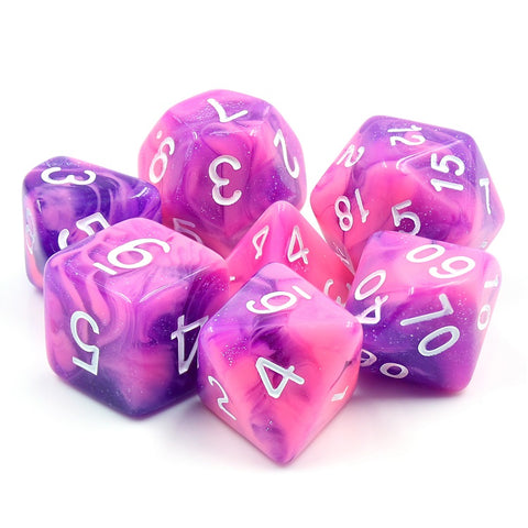 Marble Purple Whirlwind RPG Dice Set