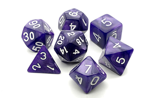 Pearl Purple and White RPG Dice Set - Dracolich Gaming