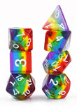 Aurora Rainbow Gem RPG Dice Set - Dracolich Gaming