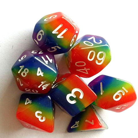 Rainbow RPG Dice Set - Dracolich Gaming