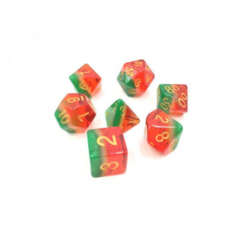 Rainbow Watermelon RPG Dice Set - Dracolich Gaming