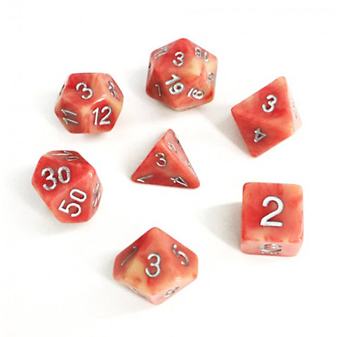Red Jade Effect RPG Dice Set - Dracolich Gaming
