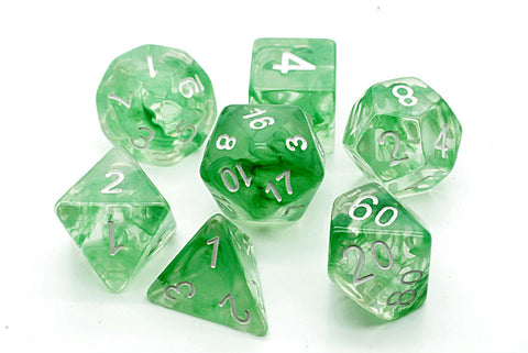 Storm Green Pine Swirl RPG Dice Set - Dracolich Gaming