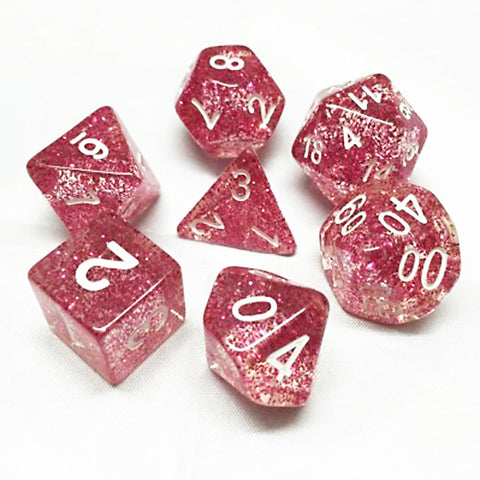 Glitter D20 RPG Dice Set - Wine - Dracolich Gaming